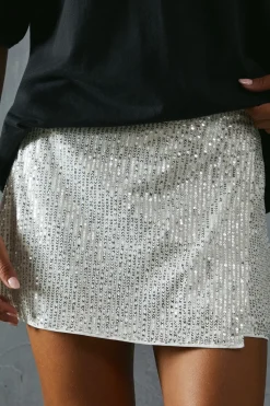Sequin Wrap Over Skort