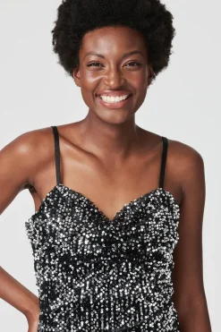Sequinned Cami Slip Dress
