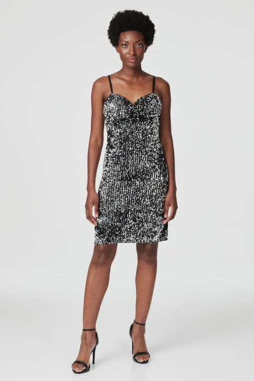 Sequinned Cami Slip Dress