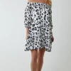 Sheared Neck Bardot Dress