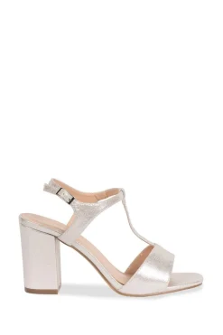 Shimmer 'Emmie' Wide Fit High Block Heel Sandals