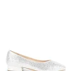 Shimmer 'Finley' Wide Fit Low Block Heel Court Shoes