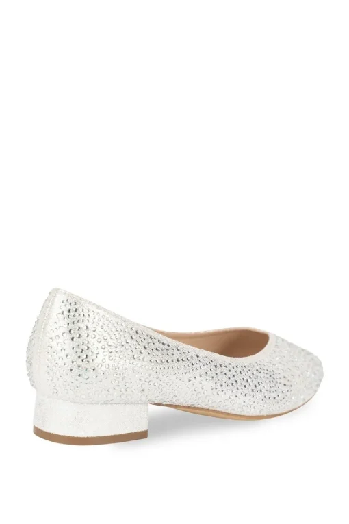 Shimmer 'Finley' Wide Fit Low Block Heel Court Shoes