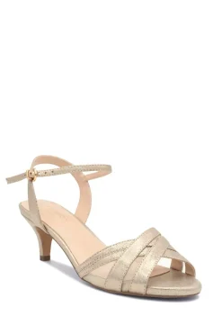 Shimmer 'Mowenna' Mid Heel Ankle Strap Sandals