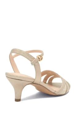 Shimmer 'Mowenna' Mid Heel Ankle Strap Sandals