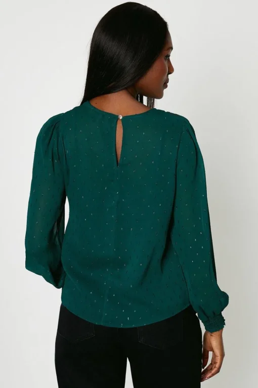 Shirred Cuff Blouse