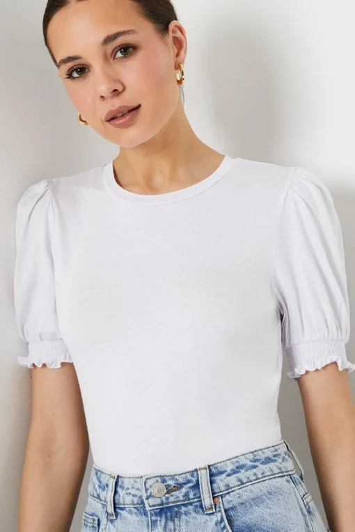Shirred Cuff Top
