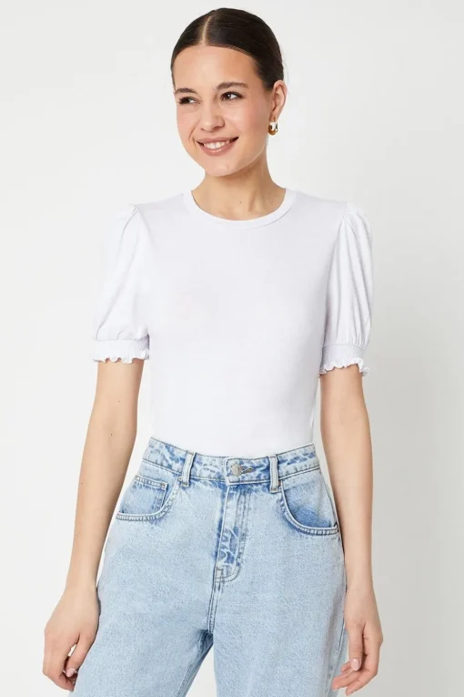 Shirred Cuff Top
