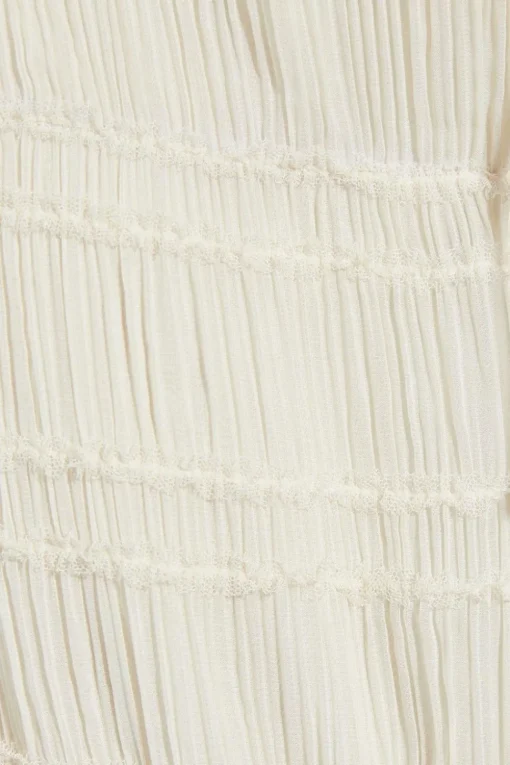 Shirred Frill Hem Midaxi Skirt