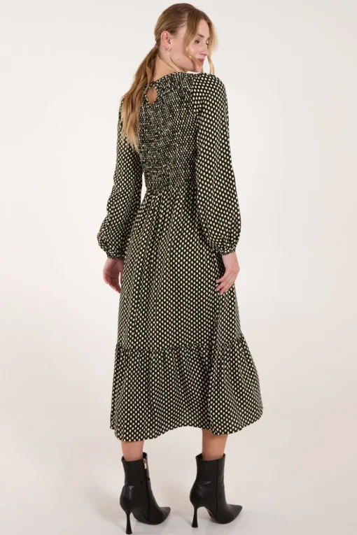 Shirred Front Midi Dress