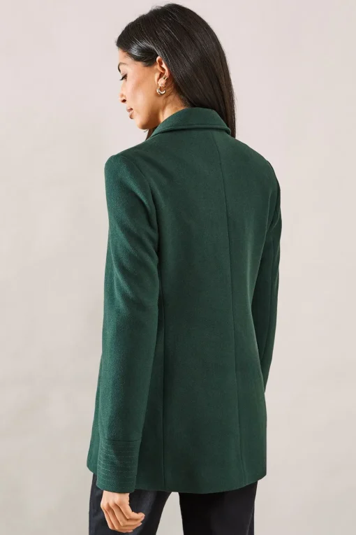Short Zip Detail Biker Coat