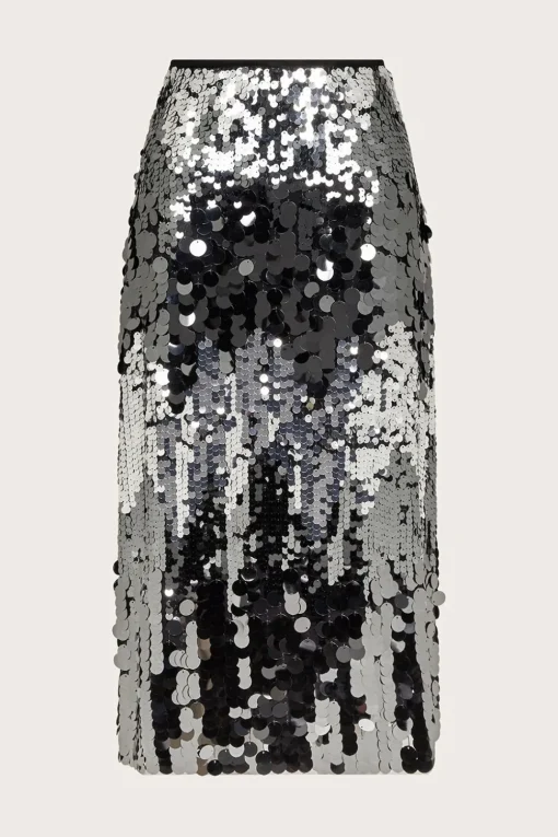 Sia Sequin Midi Skirt Silver