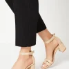 Sicily Hardware Detail Two Part Mid Block Heeled Sandals