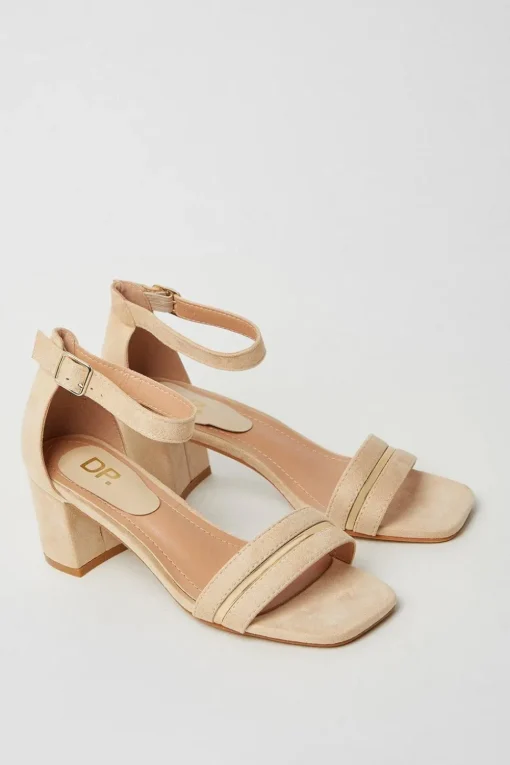 Sicily Hardware Detail Two Part Mid Block Heeled Sandals