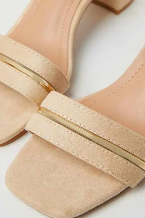 Sicily Hardware Detail Two Part Mid Block Heeled Sandals