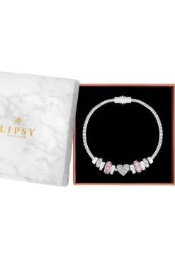 Silver Heart Pink Magnetic Bracelet - Gift Boxed