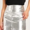 Silver Leather Skirt