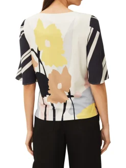 Silvie Floral And Stripe Print Top-Floral