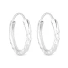 Simply Silver Sterling Silver 925 Mini Diamond Cut Hoop Earrings