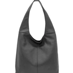 Slate Grey Soft Pebbled Leather Hobo Bag | BXBLY