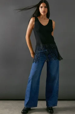 Sleeveless Fringed Vest