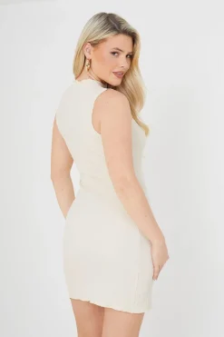 Sleeveless High Neck Mini Dress