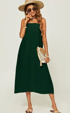 Slip Dress In Dark Green