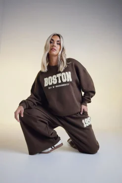 Slogan Wide Leg Joggers