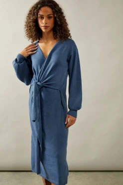Slouchy Wrap Midi Jumper Dress