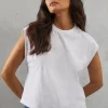 Slub Jersey Asymmetric Hem Tee
