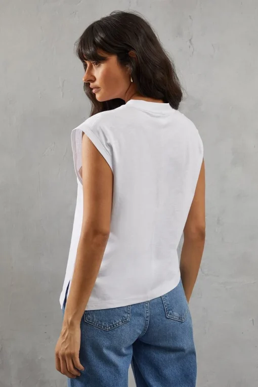 Slub Jersey Asymmetric Hem Tee