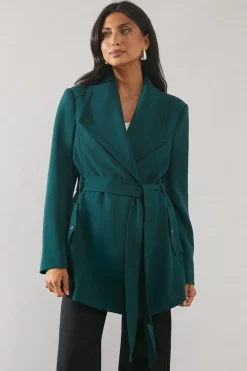 Smart Short Belted Wrap Coat