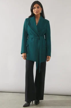 Smart Short Belted Wrap Coat