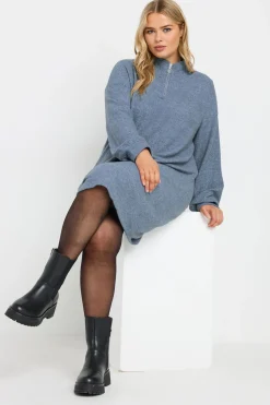 Soft Touch Zip Neck Jumper Dress