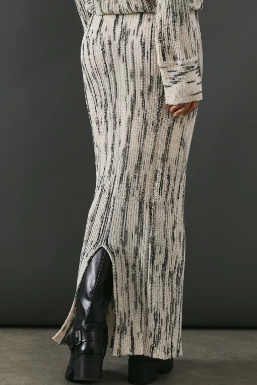 Space Dye Knitted Midaxi Skirt