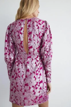 Sparkle Jacquard Wrap Mini Dress