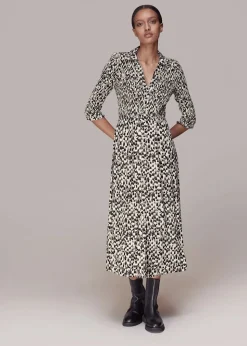 Speeding Squares Shirred Dress-