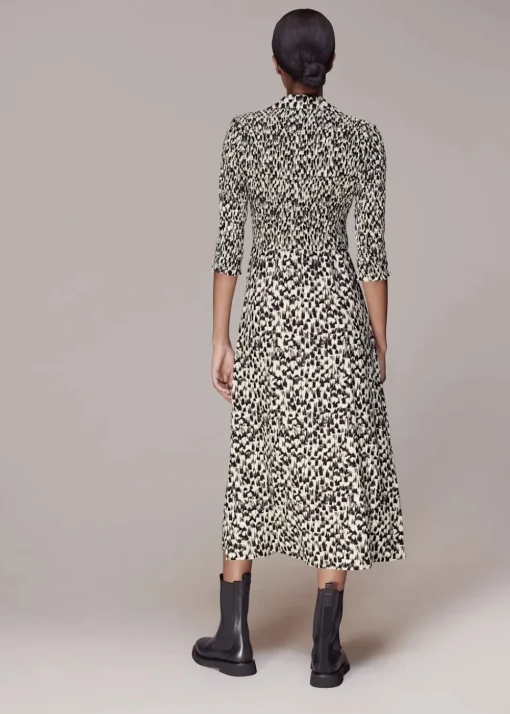 Speeding Squares Shirred Dress-