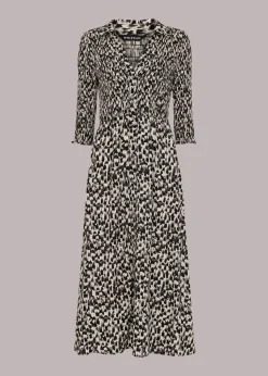 Speeding Squares Shirred Dress-