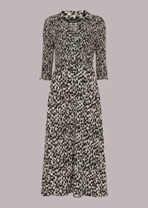 Speeding Squares Shirred Dress-