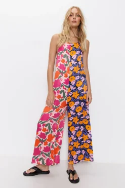 Splice Bright Floral Strappy Jumpsuit