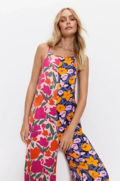 Splice Bright Floral Strappy Jumpsuit