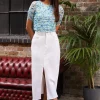 Split Denim Midi Skirt