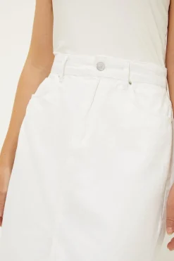 Split Denim Midi Skirt