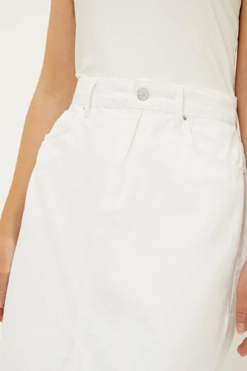 Split Denim Midi Skirt