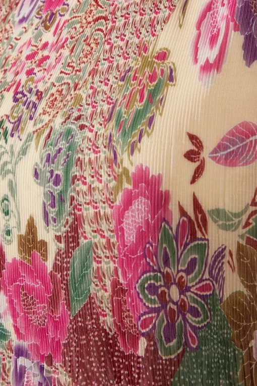 Spot Floral Pleated Shift Dress