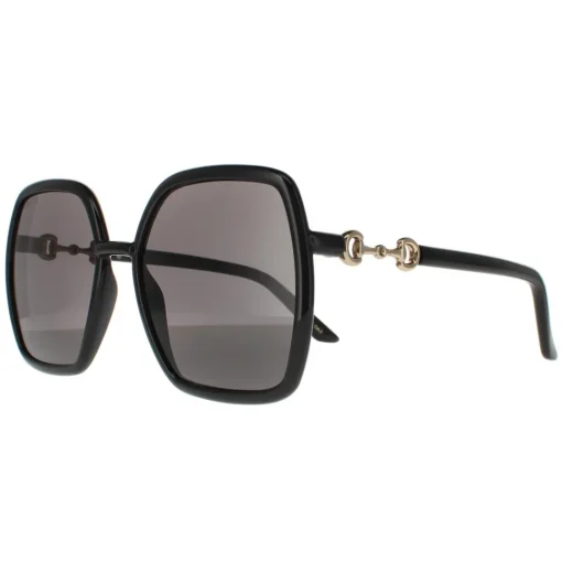 Square Black and Gold Grey Sunglasses