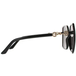 Square Black and Gold Grey Sunglasses