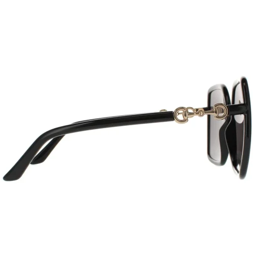 Square Black and Gold Grey Sunglasses