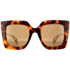 Square Havana and Gold Brown Sunglasses